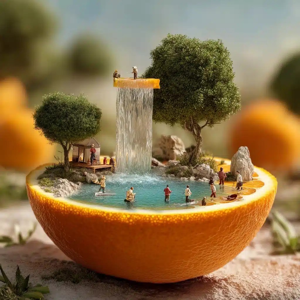 Surreal Orange Landscape Scene
