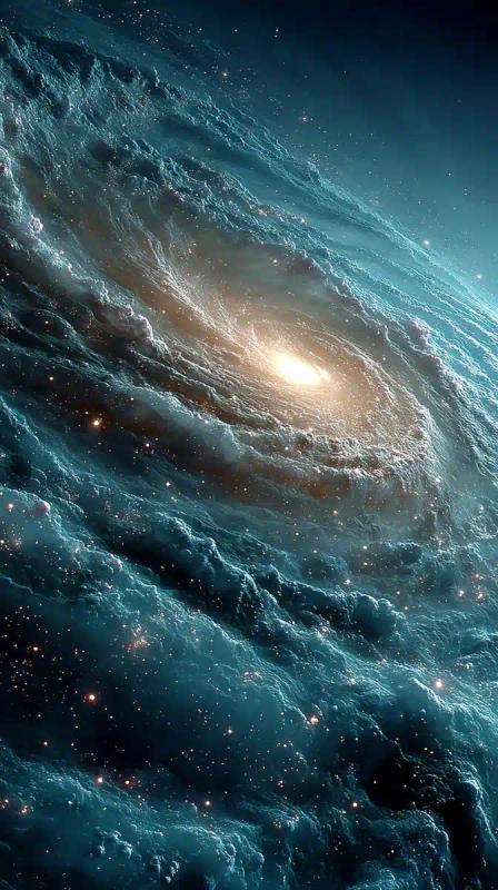 2D Cartoon Blue Galaxy