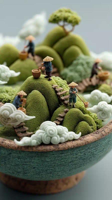 Miniature Farmers in Porcelain
