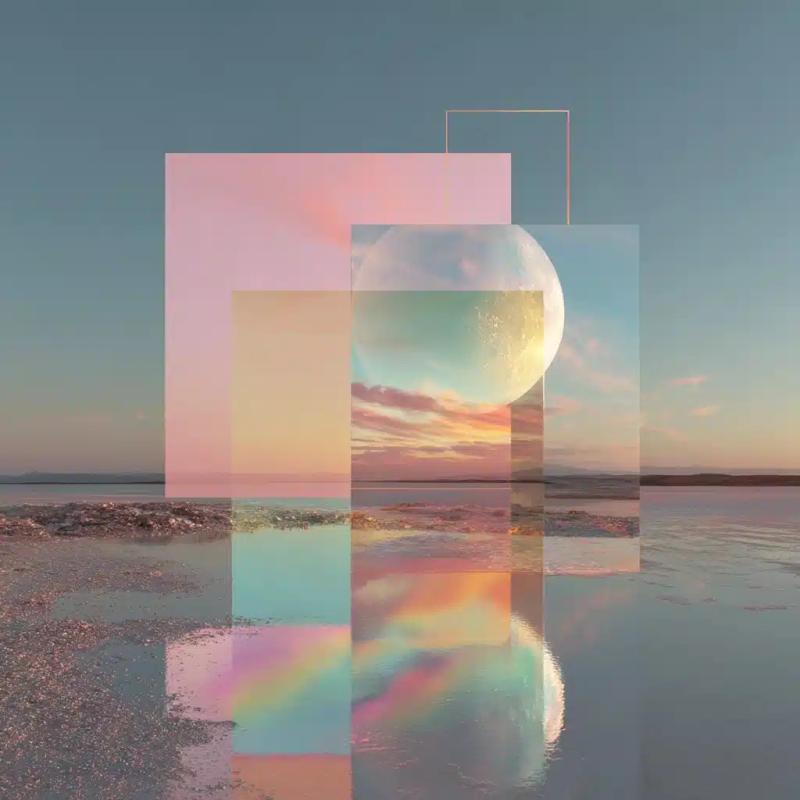 Geometric Pastel Alien Landscape