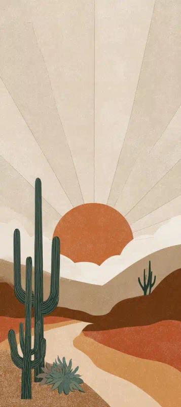 Minimalist Desert Cacti Poster