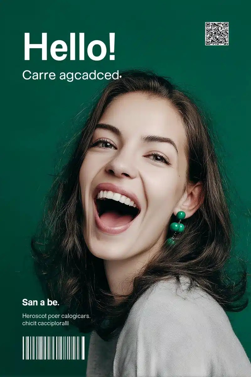 Modern Portrait with QR Code