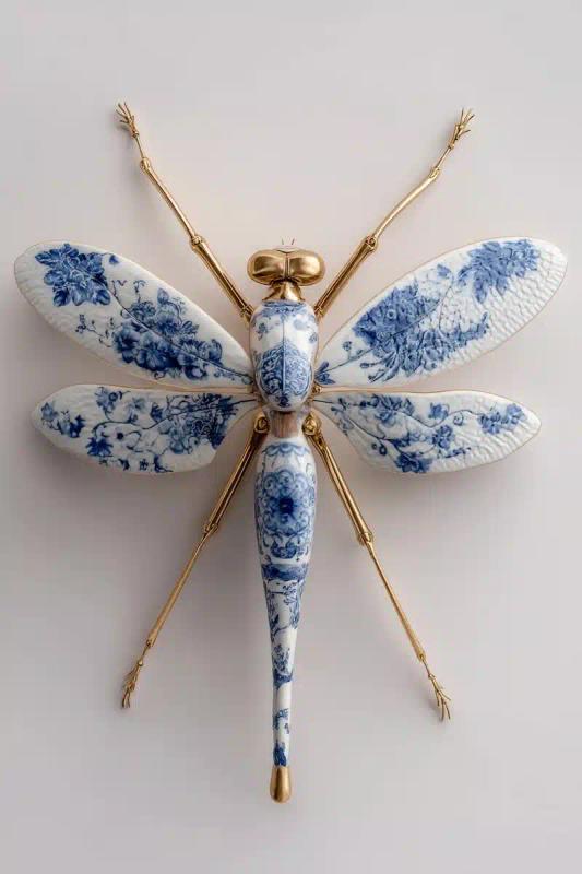 Surreal Porcelain Dragonfly