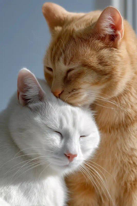 Cats on Pastel Background