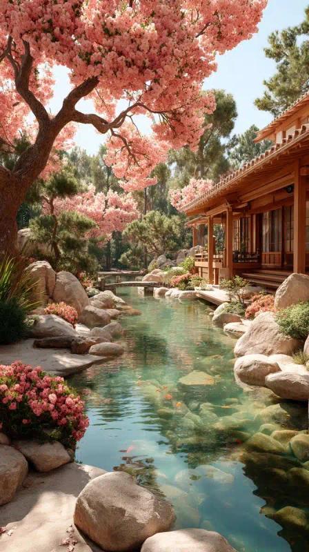 Cinematic Photorealistic Sakura Garden