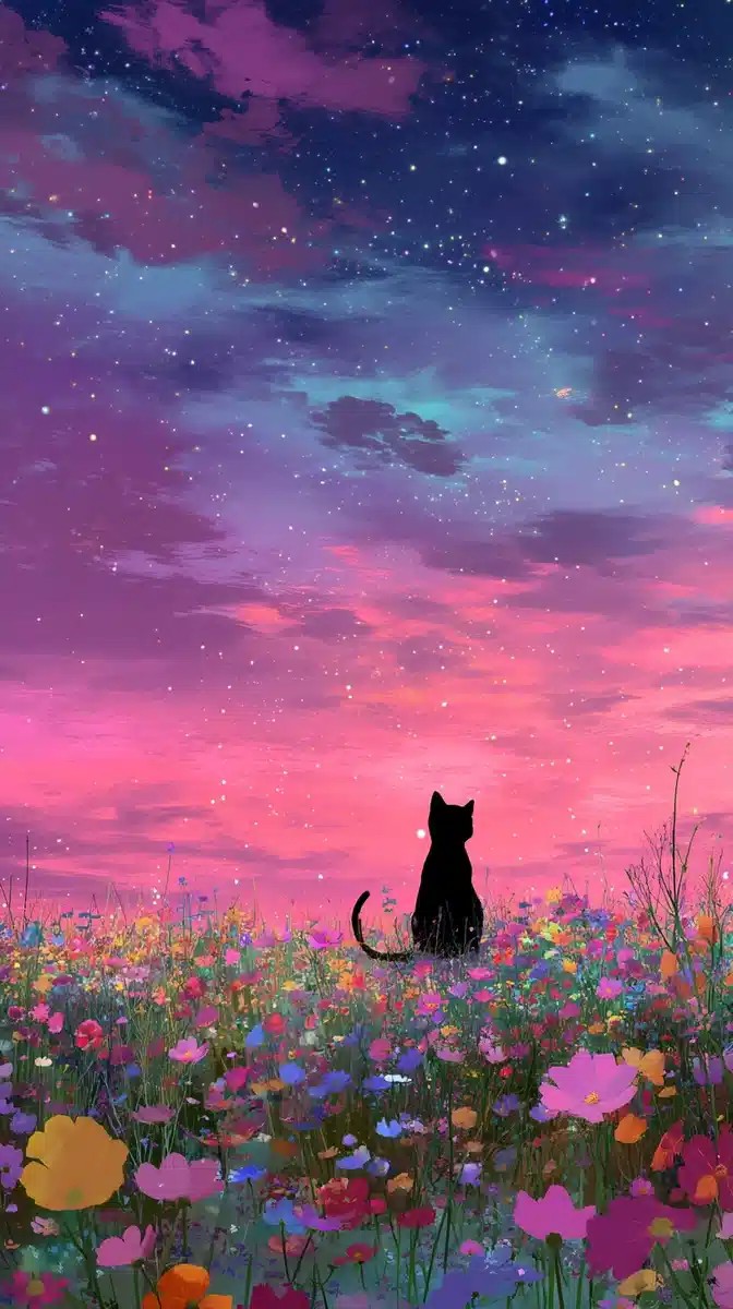 Magical Cat in Meadow