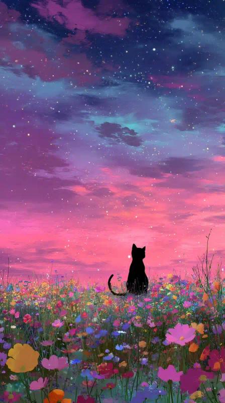 Magical Cat in Meadow
