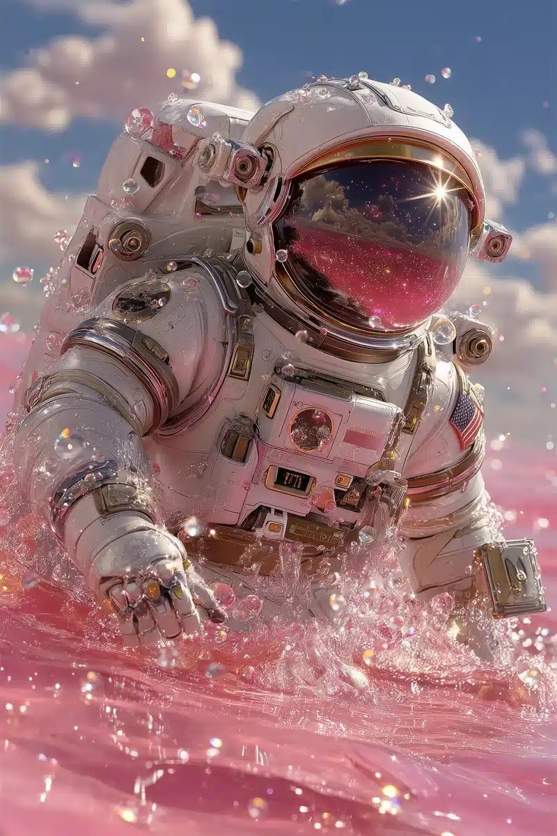 Astronaut in Pink Liquid
