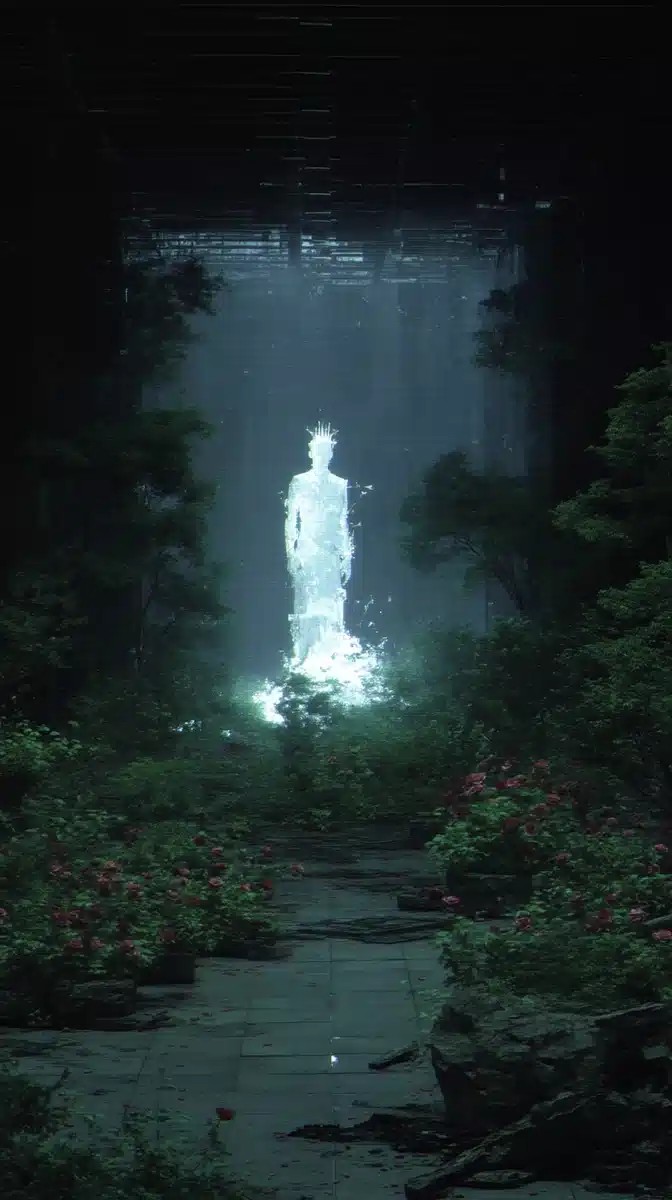 Glitch Avatar in Garden