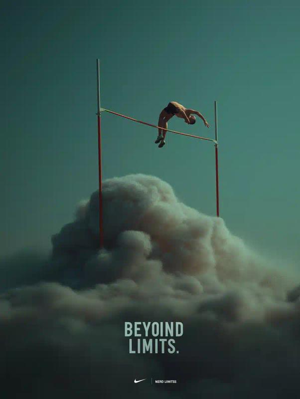 Surreal Pole Vaulting Scene