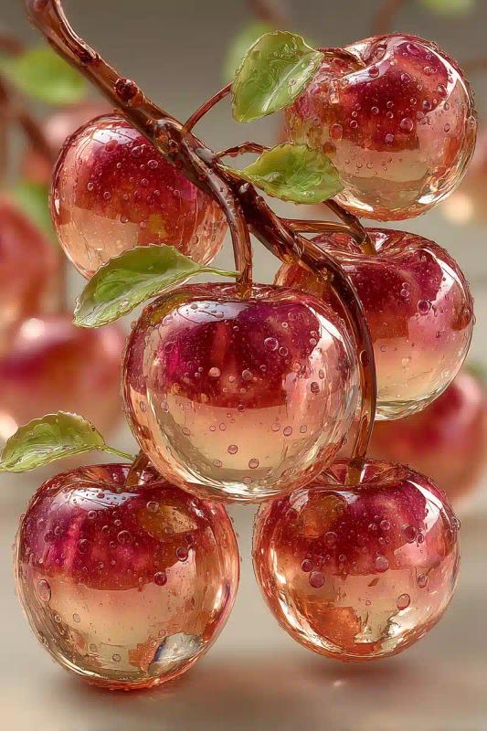 Glass Peaches on Branches