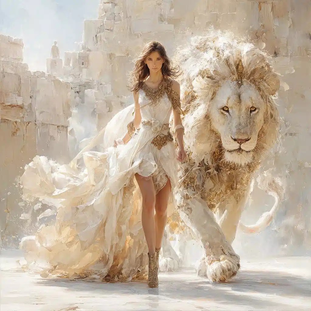 Ultrarealistic Girl with Lion