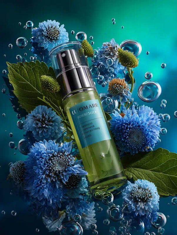 Skincare Bottle with Flowers