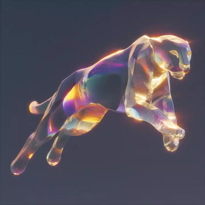 Crystal Cheetah in Motion