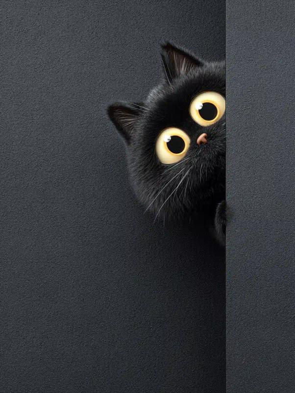 Playful Cat Digital Illustration