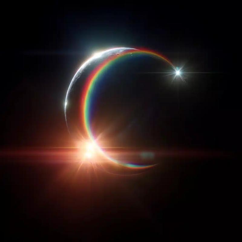 Vivid Solar Eclipse Scene