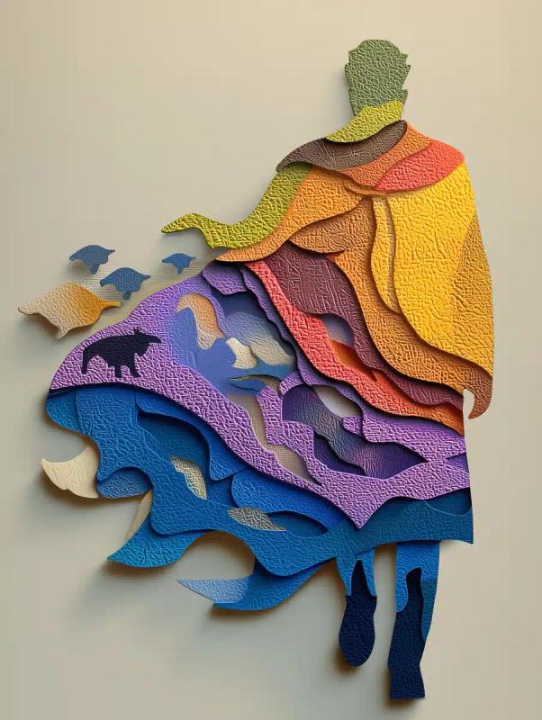 Animal Silhouette Papercut Composition