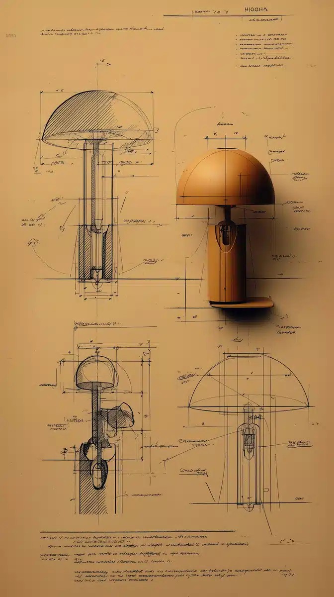 Retro HUGA Lamp Sketch