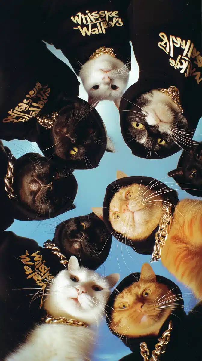 Grainy Cats in Hoodies