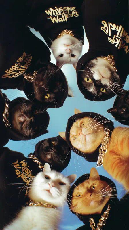 Grainy Cats in Hoodies