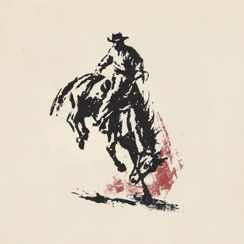 Vintage Cowboy on Bucking Horse