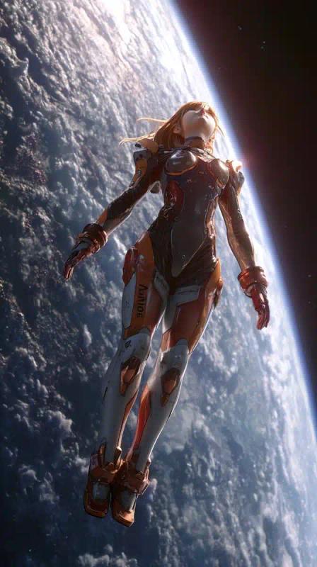 Asuka Floating in Space