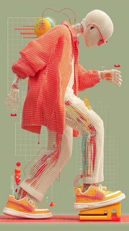 Futuristic Dancer in Neon