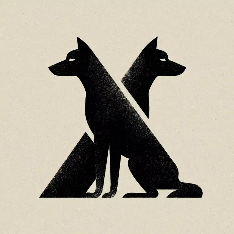 Abstract Geometric Dogs X-Shape