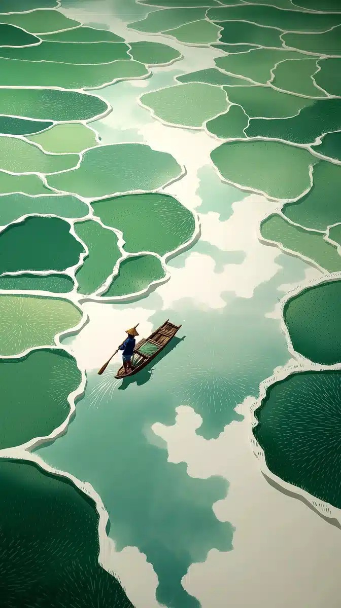 Minimalist Surreal Rice Paddies