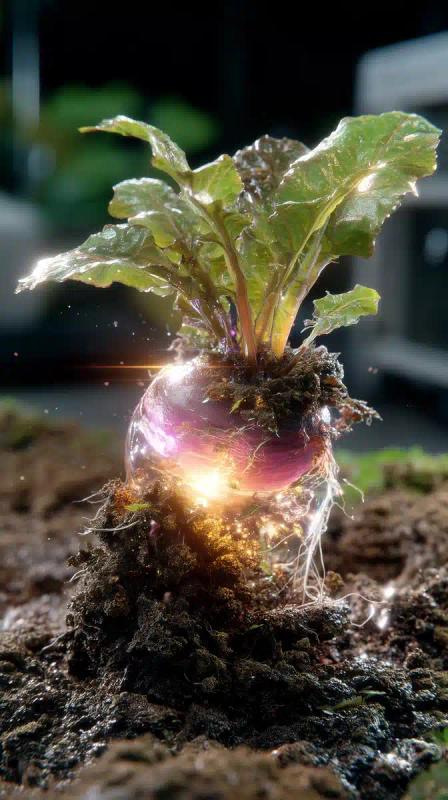 Glowing Beetroot Botanical Illustration