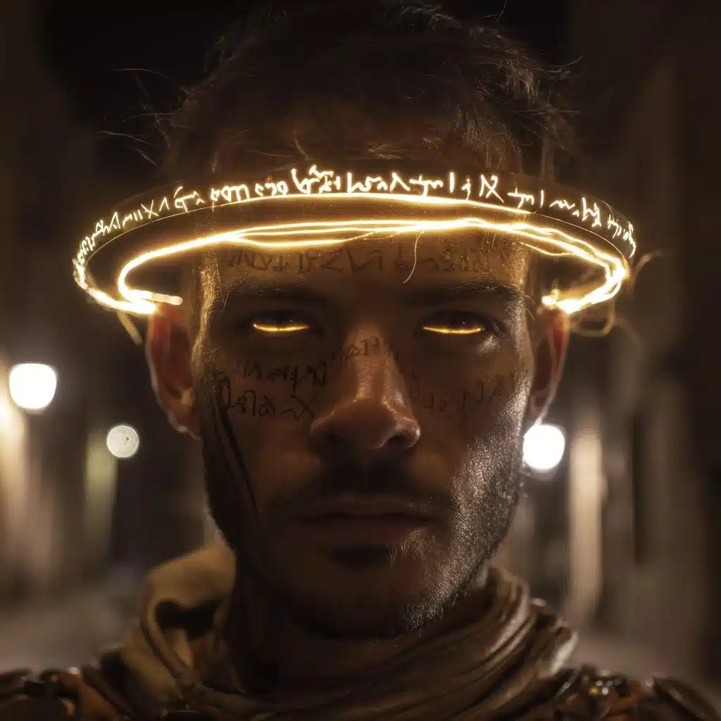 Arcane Haloed Man in Gothic Street