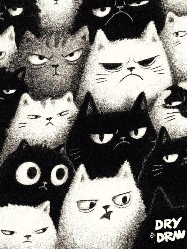 Angry Cats in Hoodies