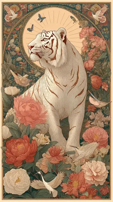 Ornamental Tiger Scarf Design