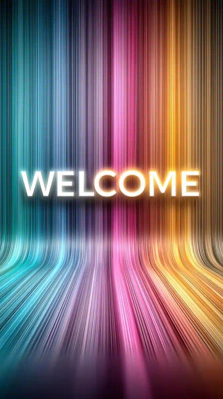 Neon Streaks with Welcome Text