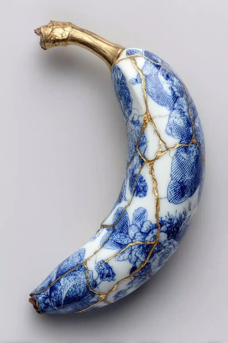 Porcelain Banana with Kintsugi