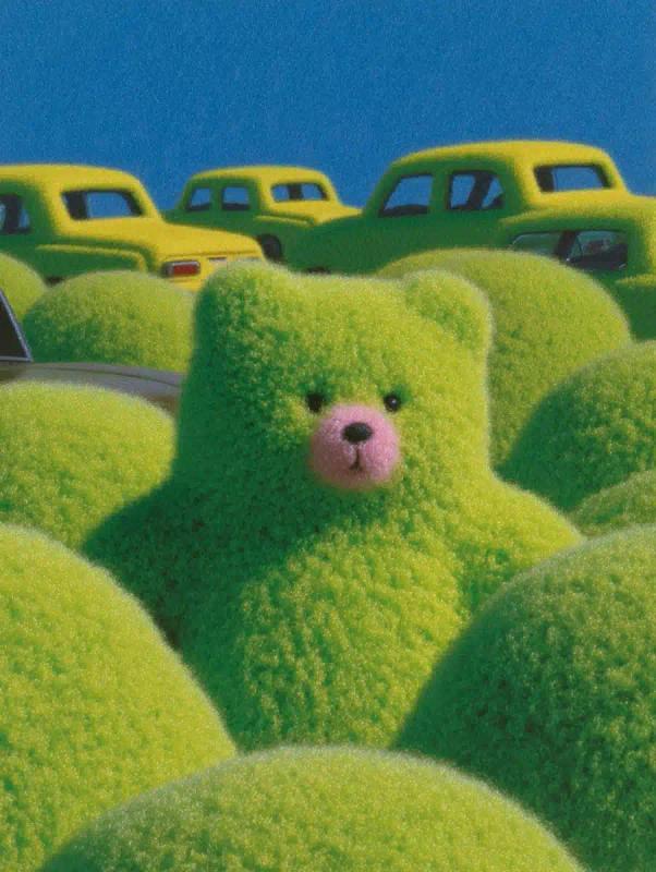 Lime Cars and Teddy Bears Design