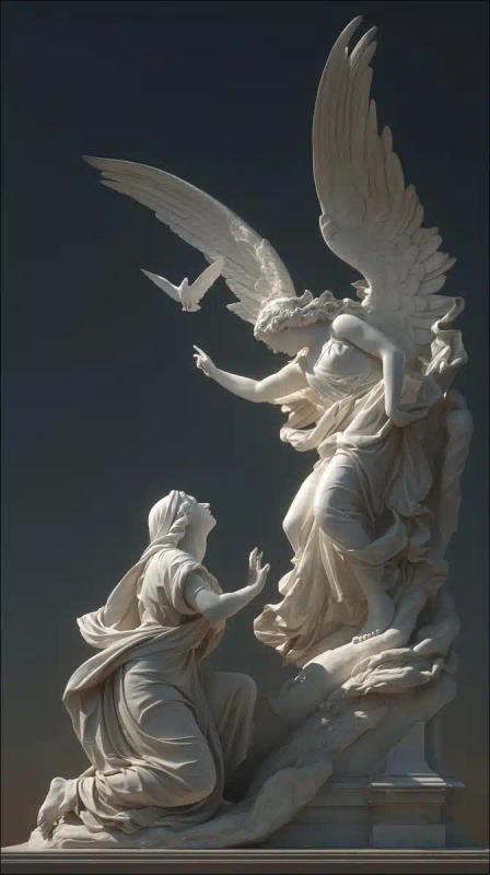 Marble Annunciation Sculpture