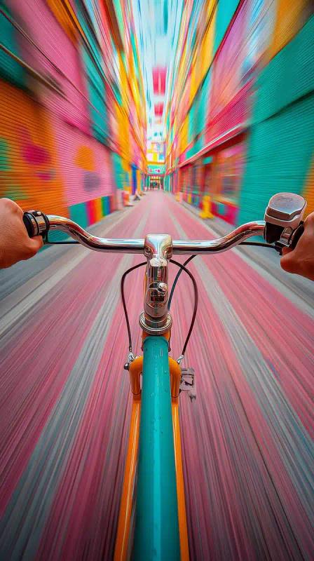 Psychedelic Bike Ride Photograph