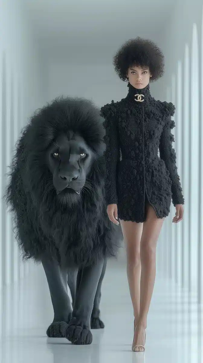 Futuristic Queen and Lion