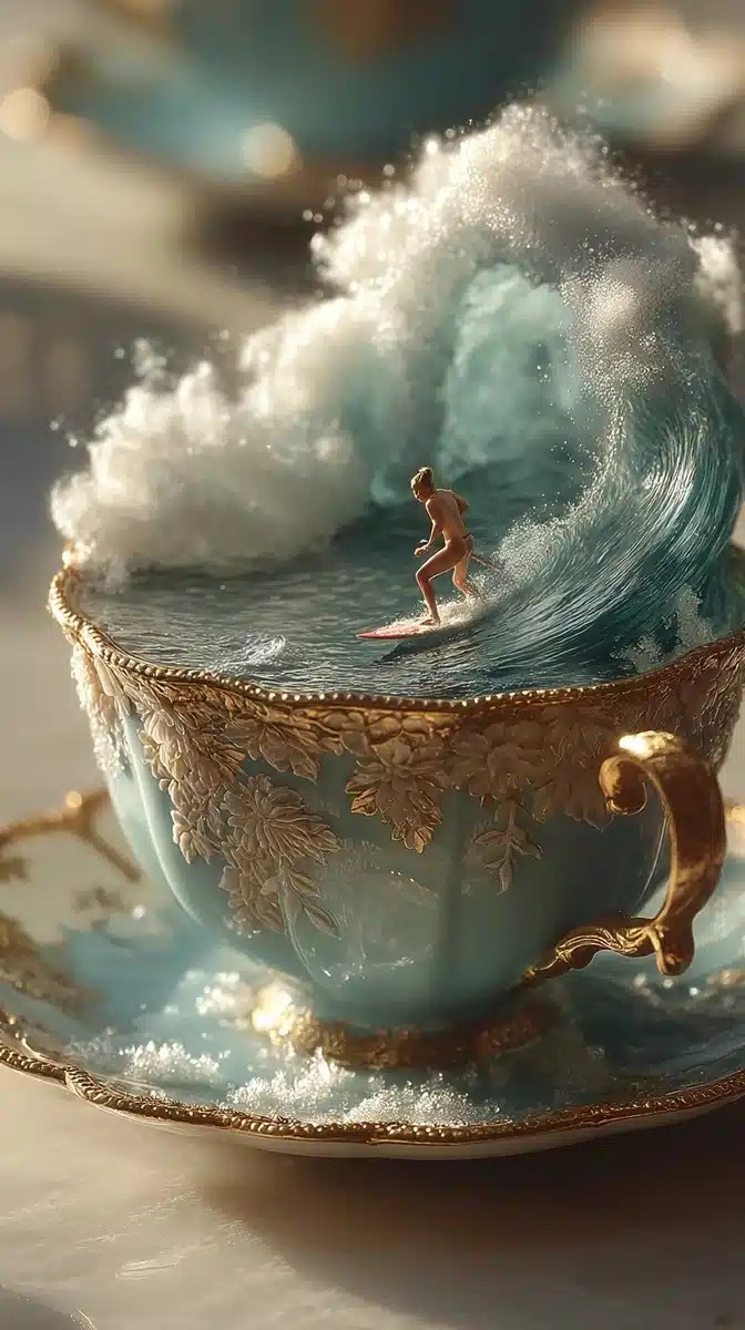 Surreal Teacup Ocean Storm