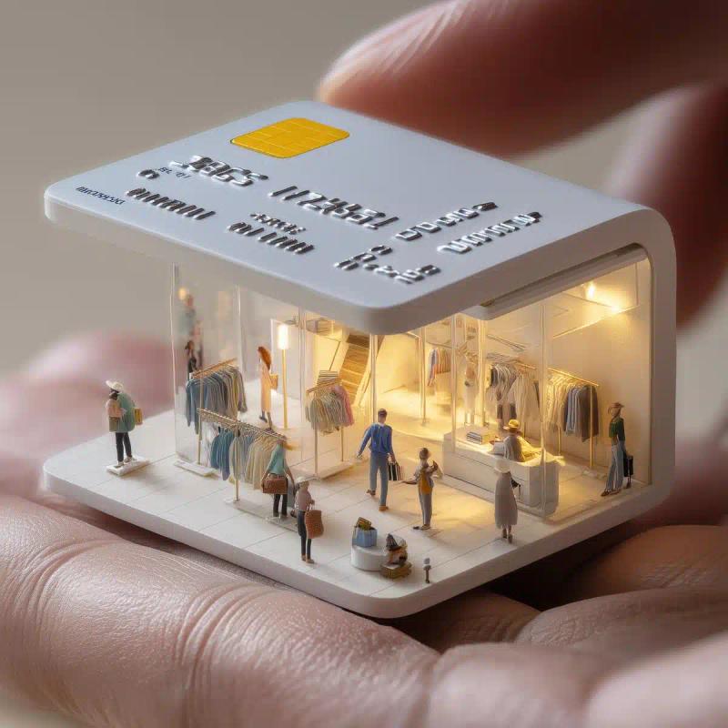 Miniature Diorama Shopping Scene