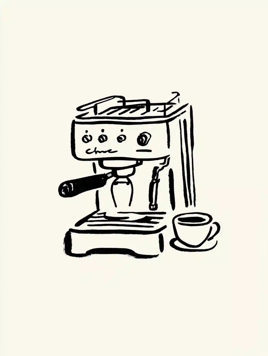 Line Drawing Espresso Machine