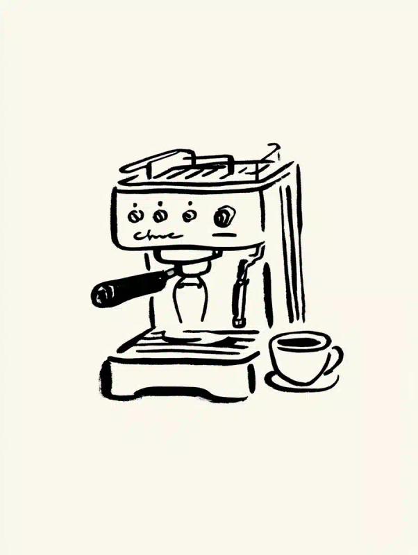 Line Drawing Espresso Machine