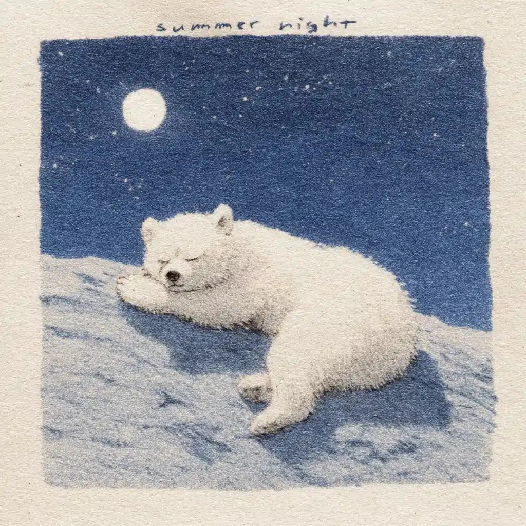 Kawaii Bear on Moon