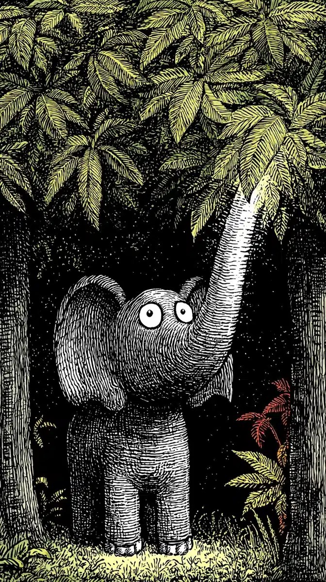 Mystical Elephant Under Canopy