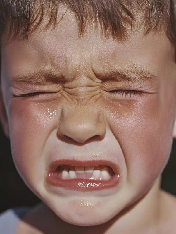 Close-Up Crying Boy 1985