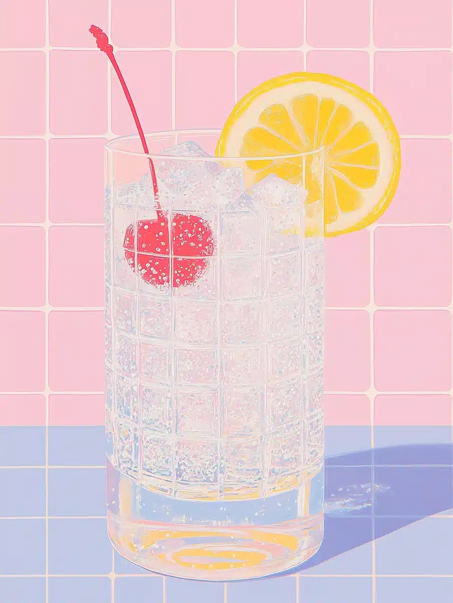 Folk Art Tom Collins Illustration
