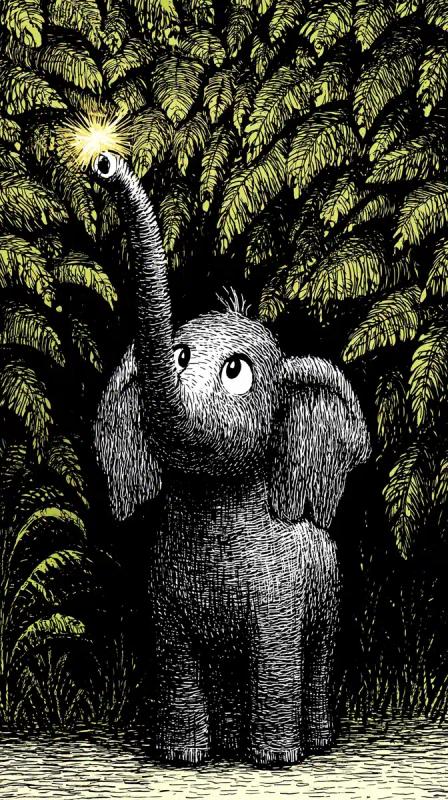Mystical Elephant in Jungle
