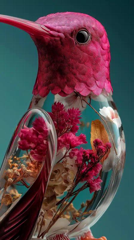 Hyperrealistic Hummingbird Sculpture