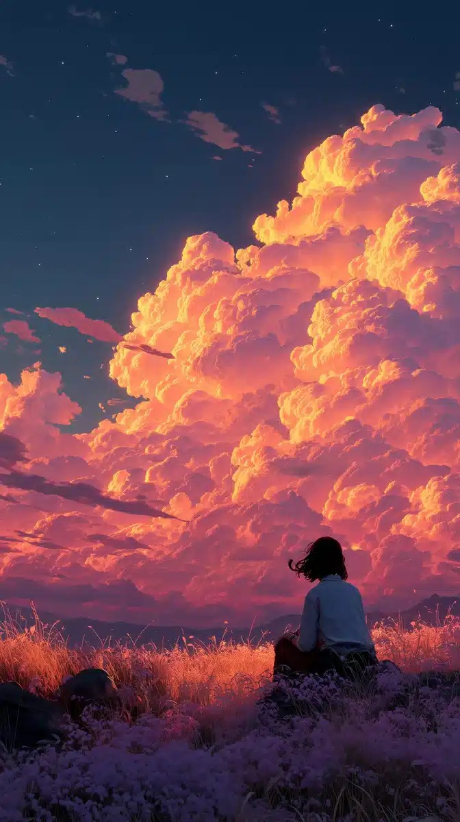 Cinematic Girl Under Twilight